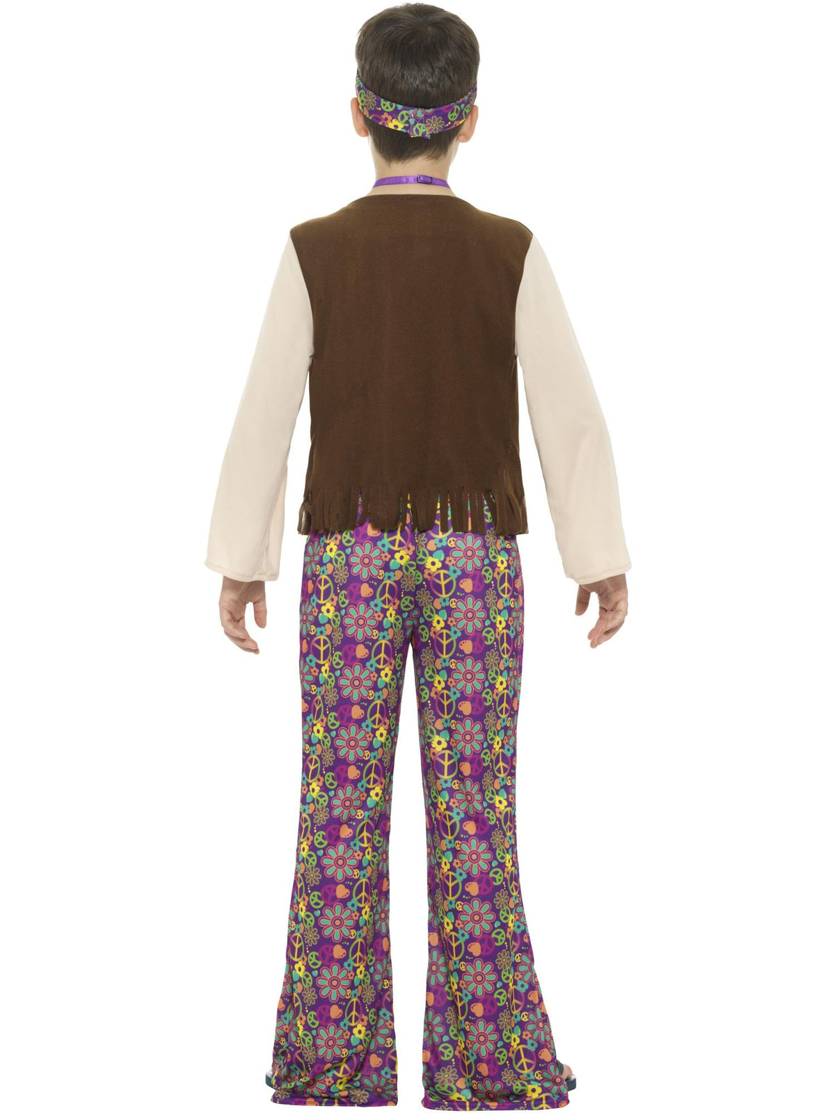 Smiffys Hippie Jungenkostüm, with Top, Attached Waistcoat, CS für Unisex