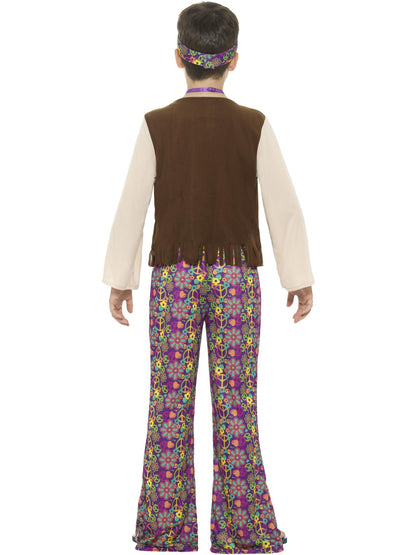 Smiffys Hippie Jungenkostüm, with Top, Attached Waistcoat, CS für Unisex