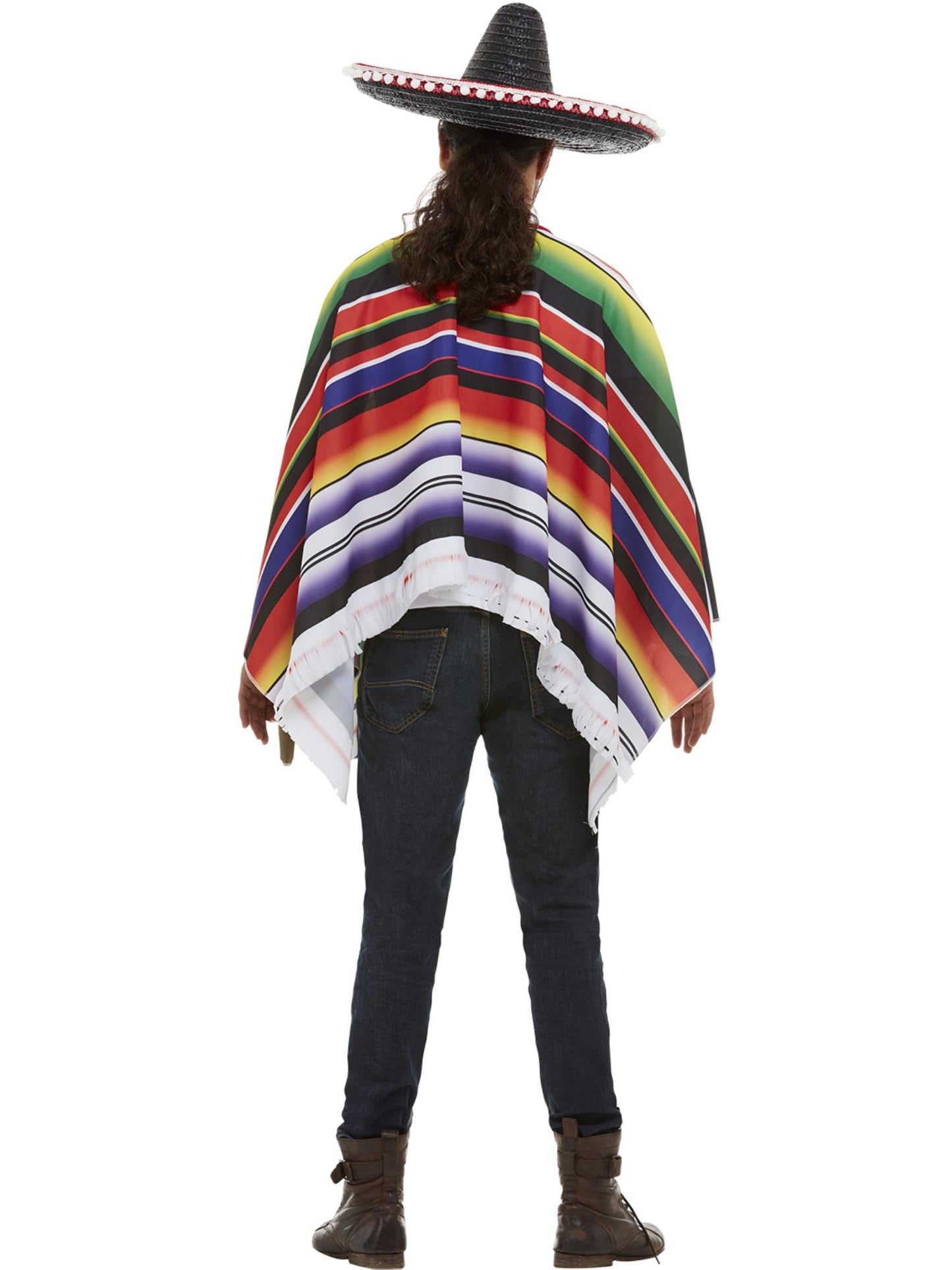 Smiffys MEXICAN Poncho, Multi-Coloured CS für Unisex