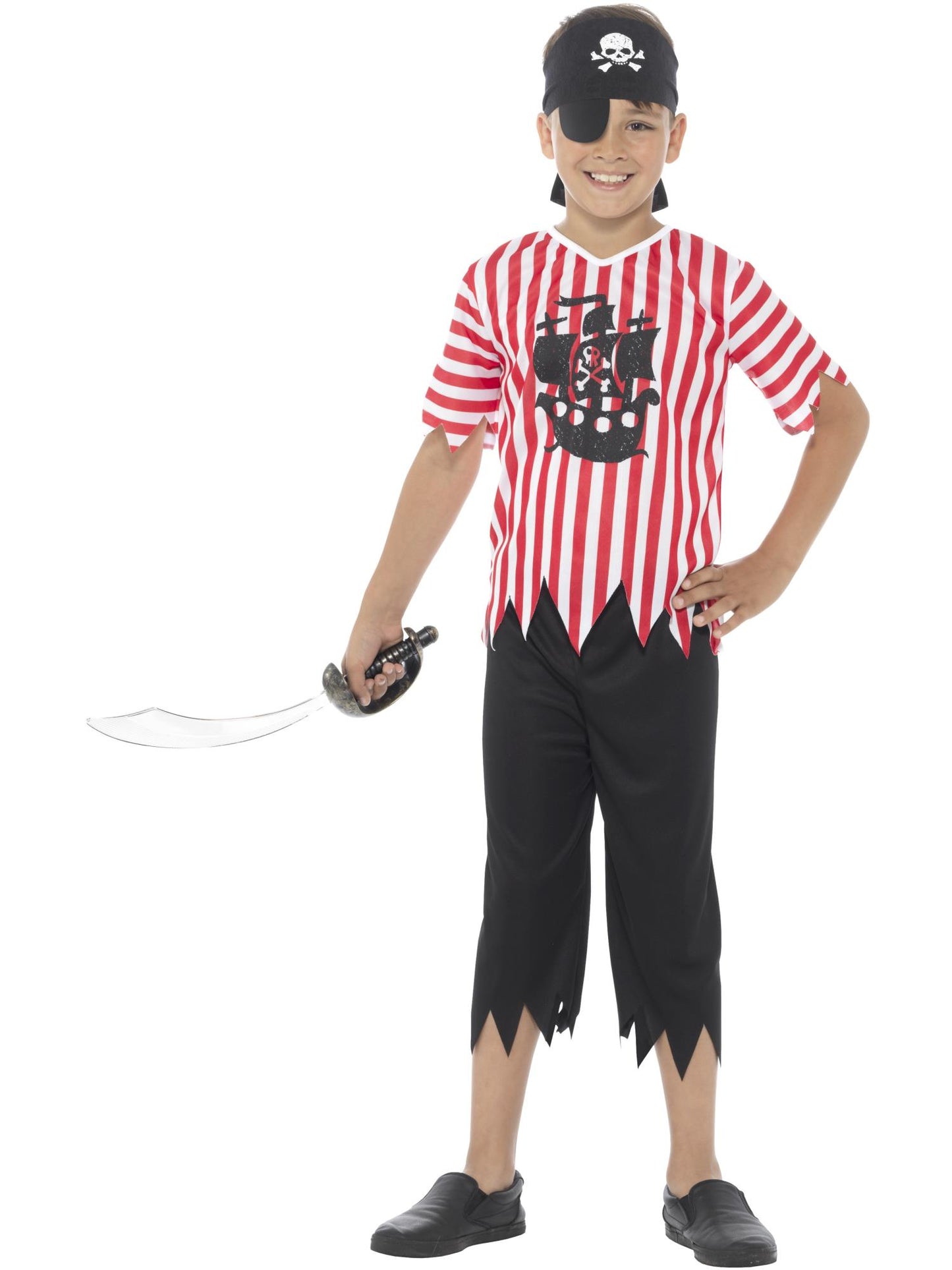Smiffys Jolly Pirate Jungenkostüm, Red & White CS für Unisex
