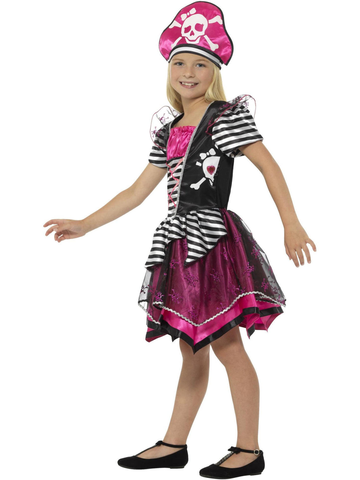 Smiffys Perfect Pirate Mädchenkostüm, Black & Pink CS