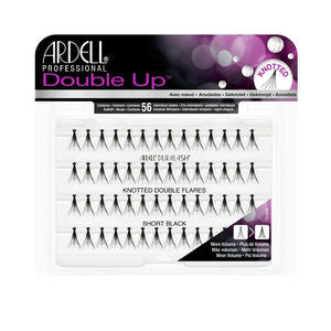 Ardell Individuals Double Up Knotted Double Flares Short Black künstliche Wimpernbüschel, 56 Stück