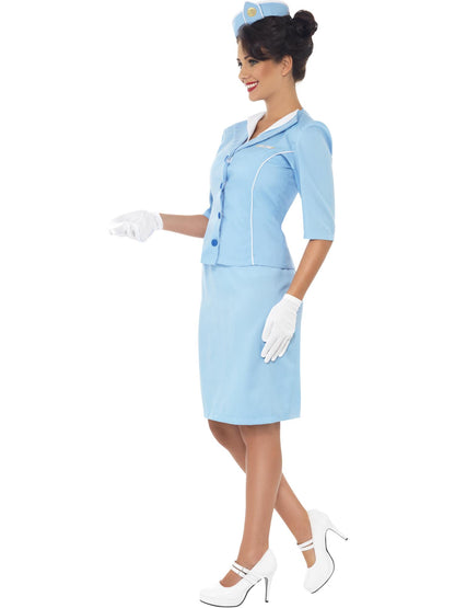 Smiffys AIRLINE Air Hostess Costume, Blue CS für Damen