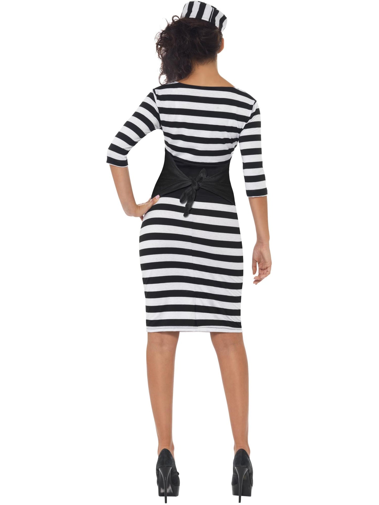 Smiffys Classy Convict Costume, Black & White CS für Damen