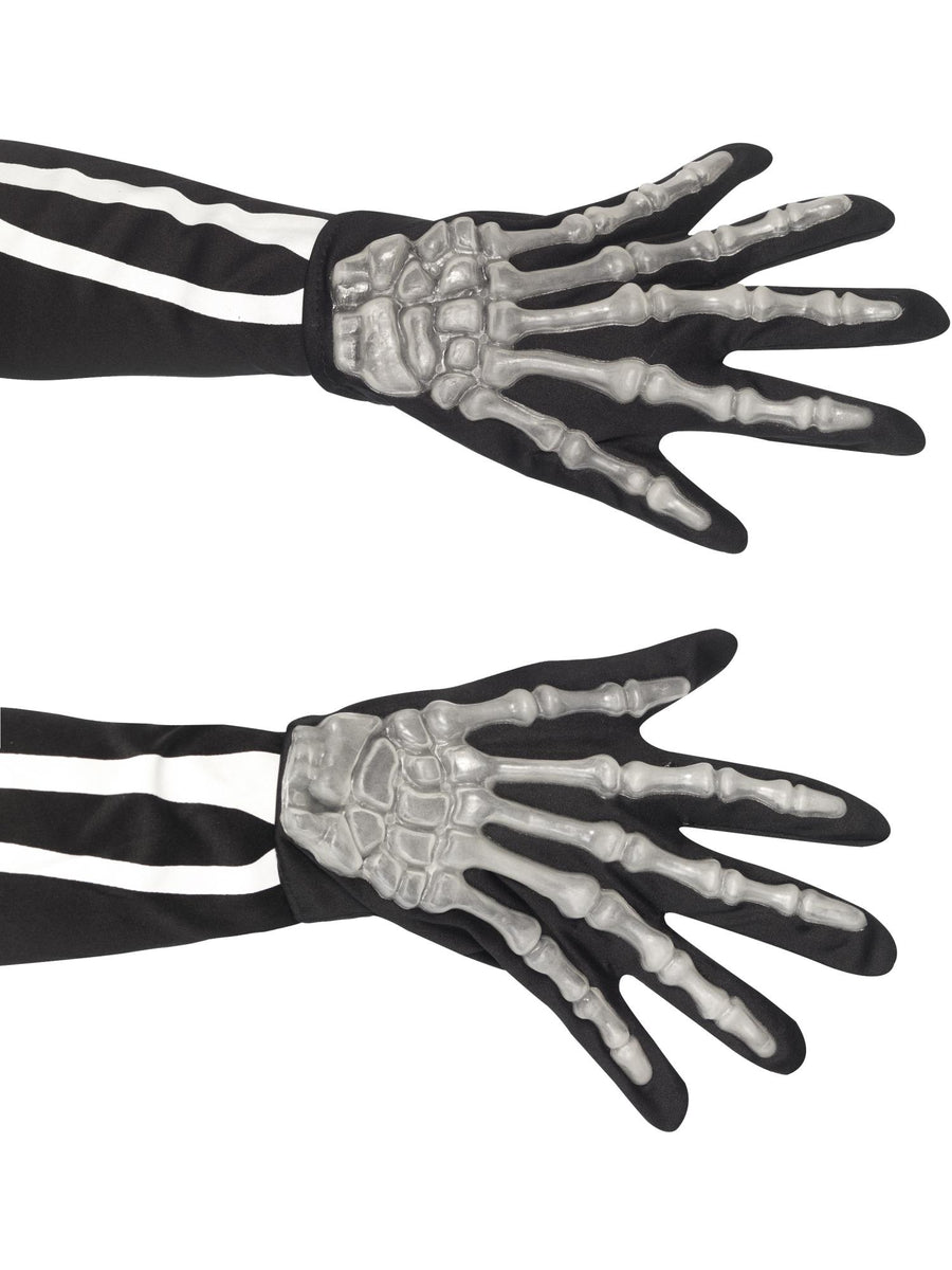 Smiffys Skeleton Gloves, Adult, Black für Unisex
