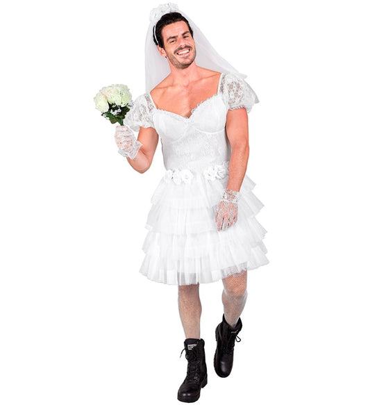 Brautkleid mit Brautschleier für Fasnacht-Kostüm
