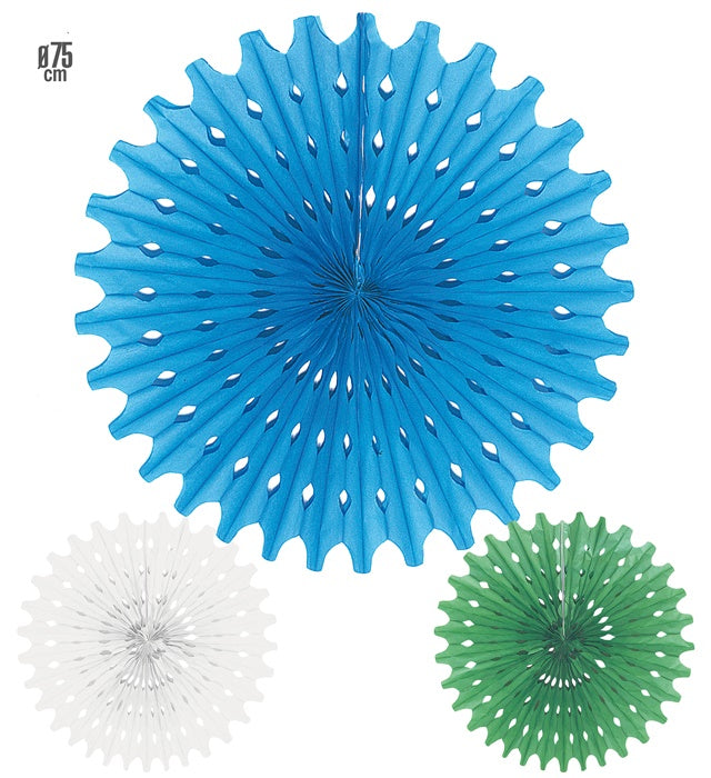Große dekorative Rosette Ø 75 cm in Weiß, Türkis und Limettengrün