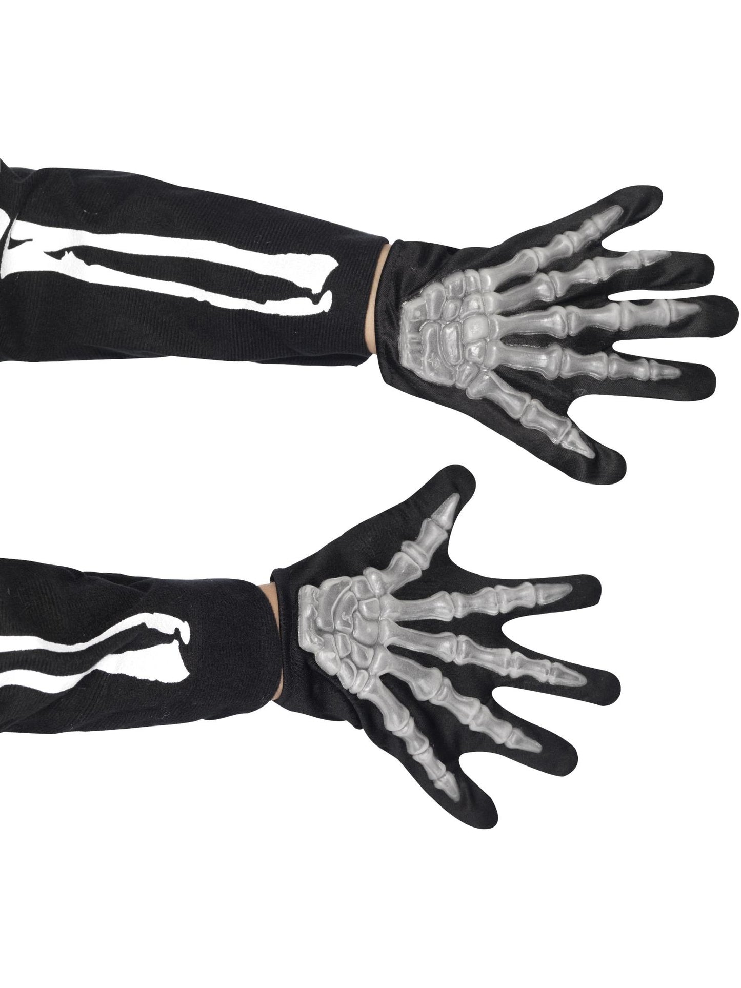 Smiffys Skeleton Gloves, Child, Black für Unisex