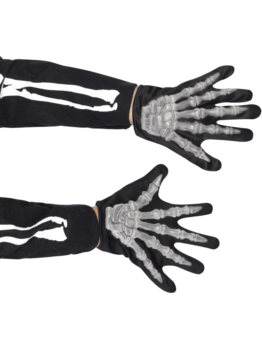 Smiffys Skeleton Gloves, Child, Black für Unisex