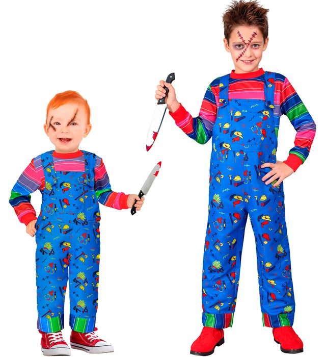 GOOD GUY Kostüm Overall und Oberteil in neutralem Design für Fasnacht