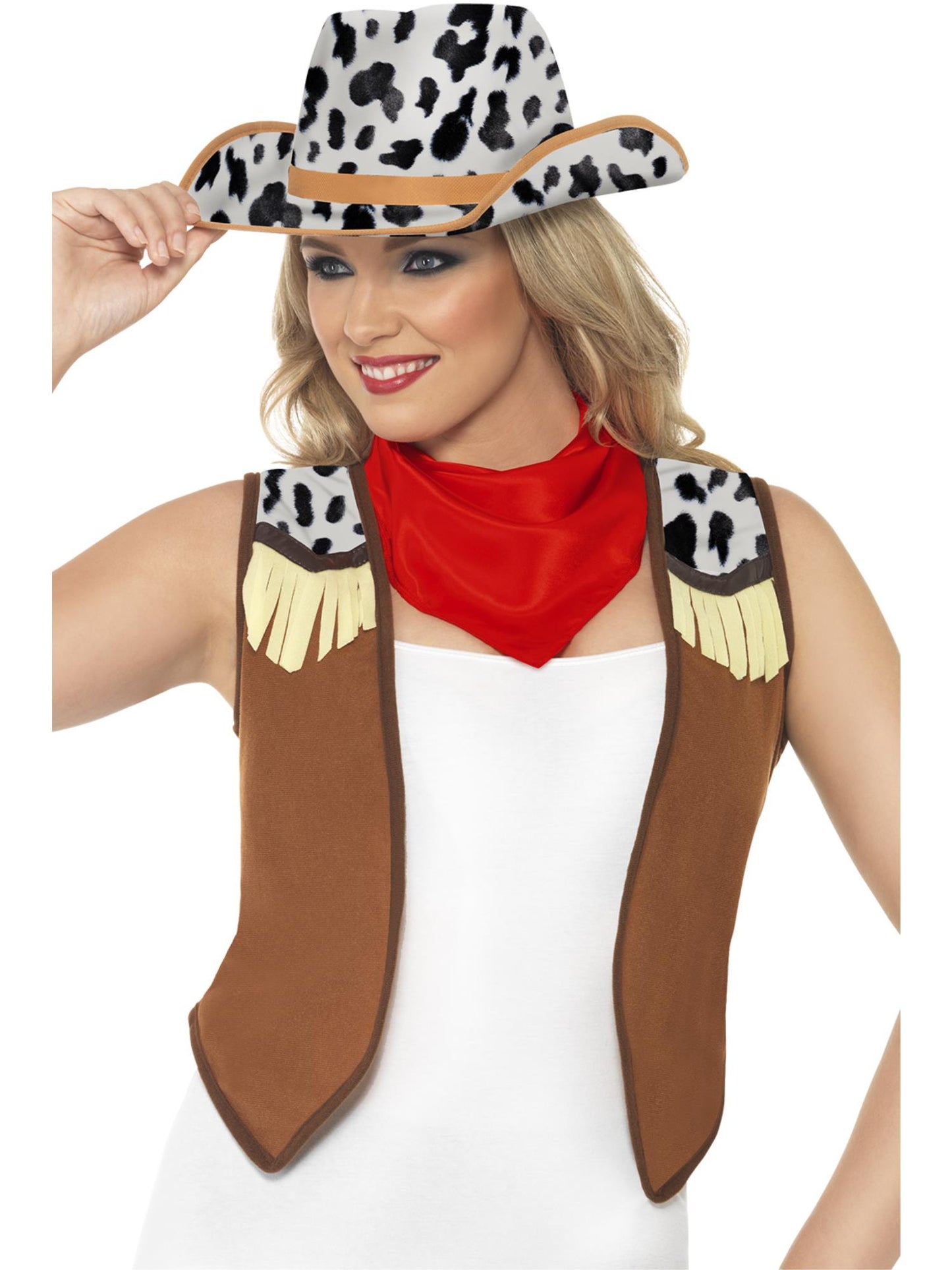 Smiffys COWBOYGIRL Instant Kit Wild West Female, Brown & White CS für Damen
