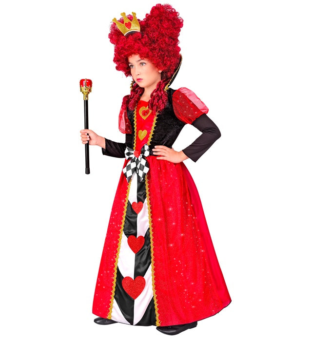 Kostümset Königin der Herzen mit rotem Kleid und goldener Krone
