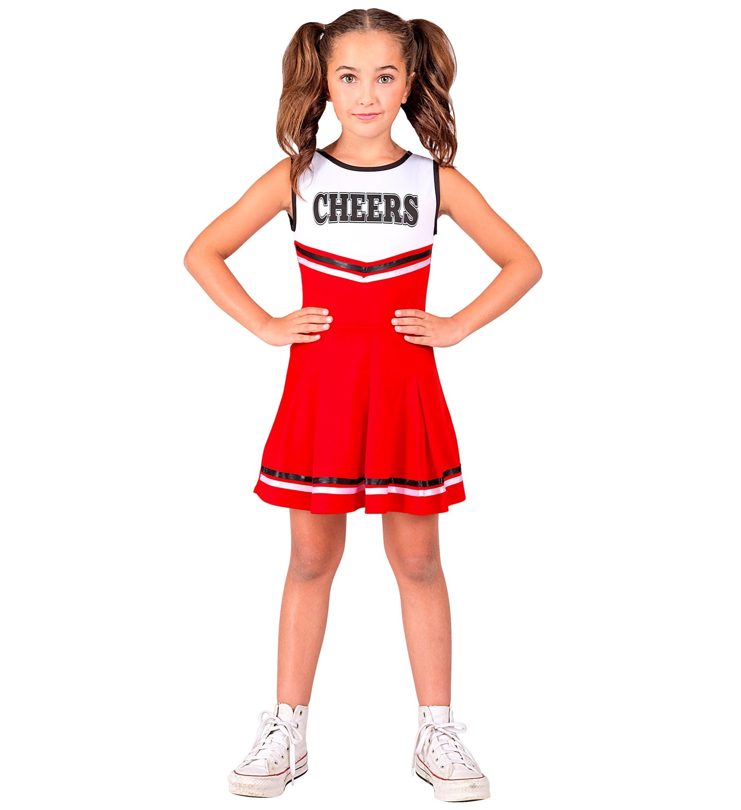Cheerleader Kostüm Rot/Weiss für Mädchen