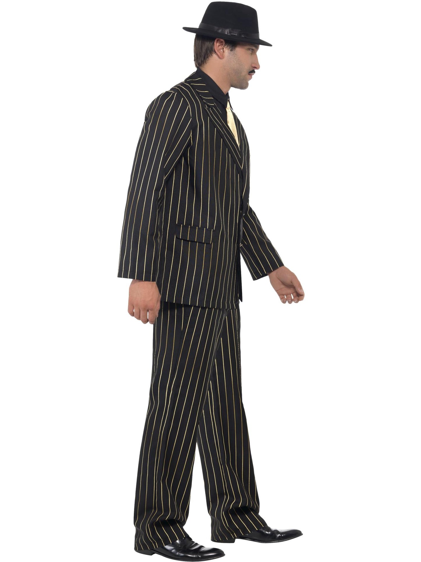 Smiffys 1920S Gold Pinstripe Gangster Costume, Black CS für Herren