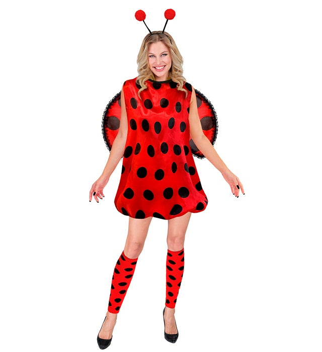 Marienkäfer-Kostüm bestehend aus Kleid, Flügeln, Stulpen und Fühlern