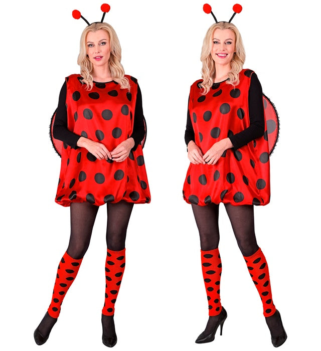 Marienkäfer-Kostüm bestehend aus Kleid, Flügeln, Stulpen und Fühlern