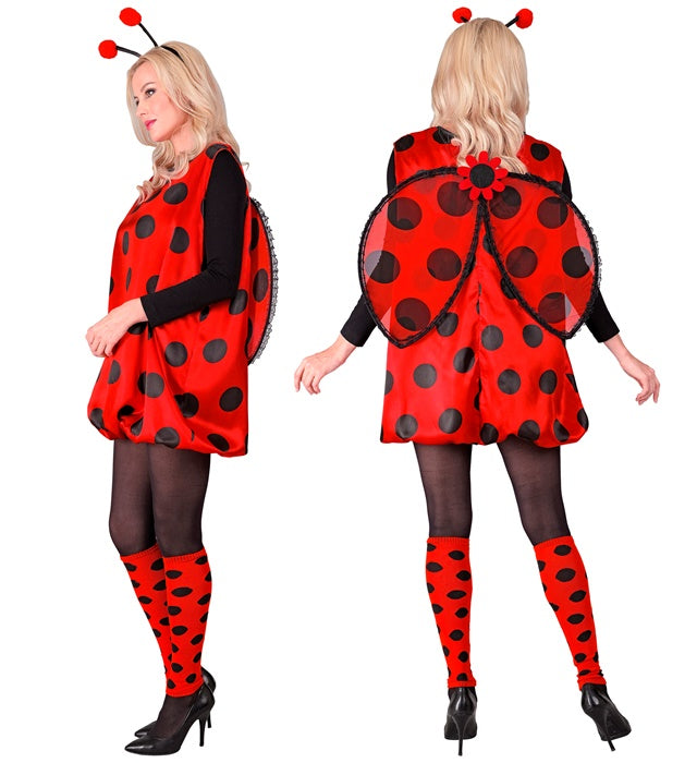 Marienkäfer-Kostüm bestehend aus Kleid, Flügeln, Stulpen und Fühlern