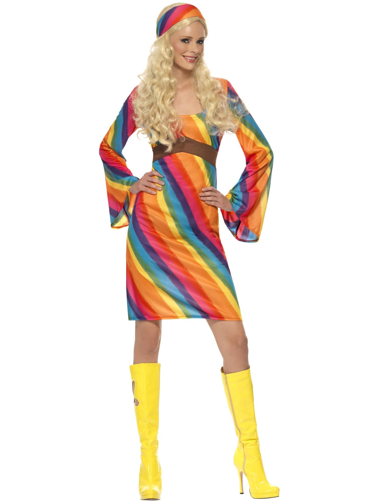 Smiffys 1970S Rainbow Hippie Costume, Multi-Coloured CS für Damen