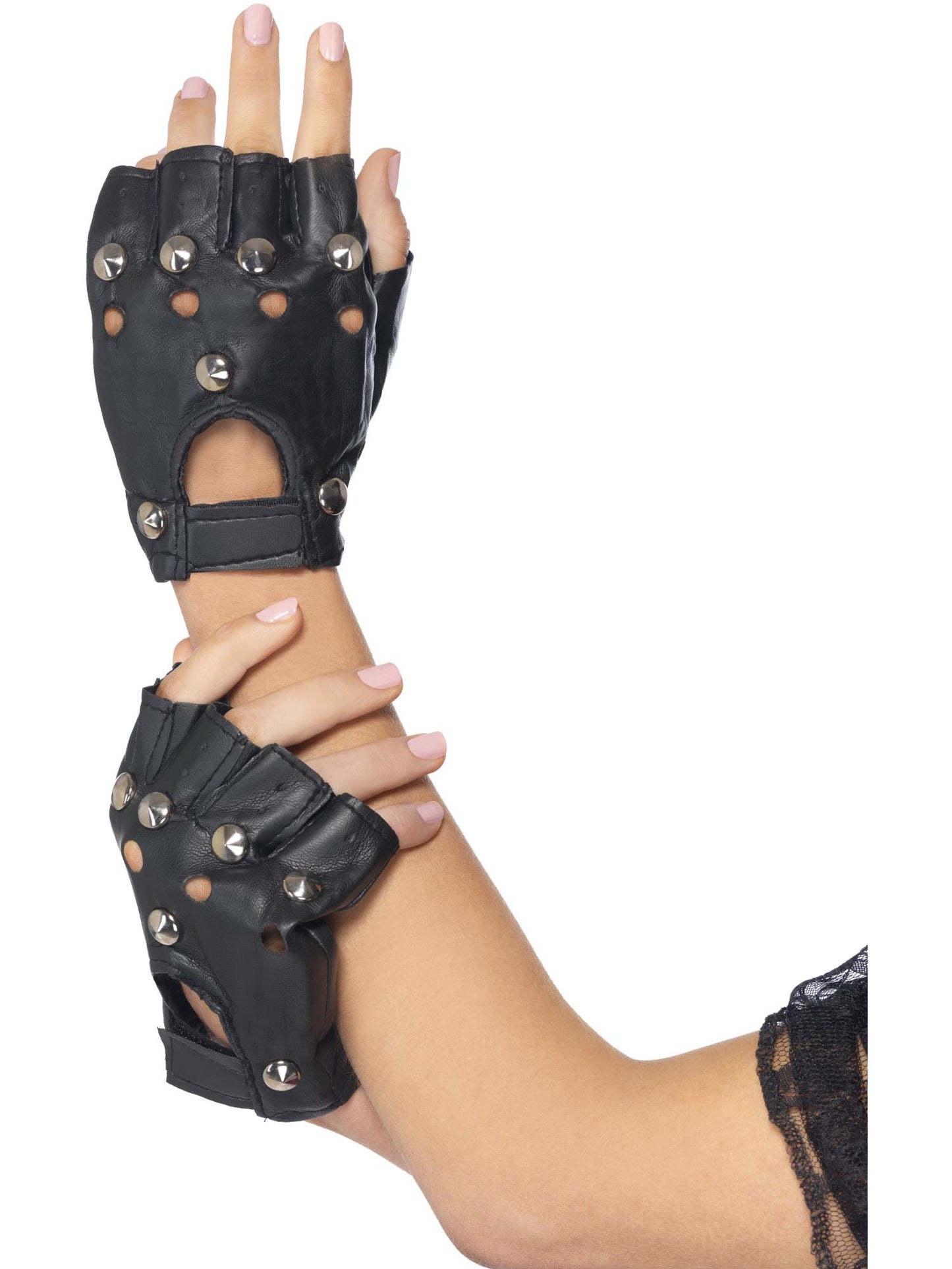 Smiffys 1980S Punk Gloves, Black für Unisex