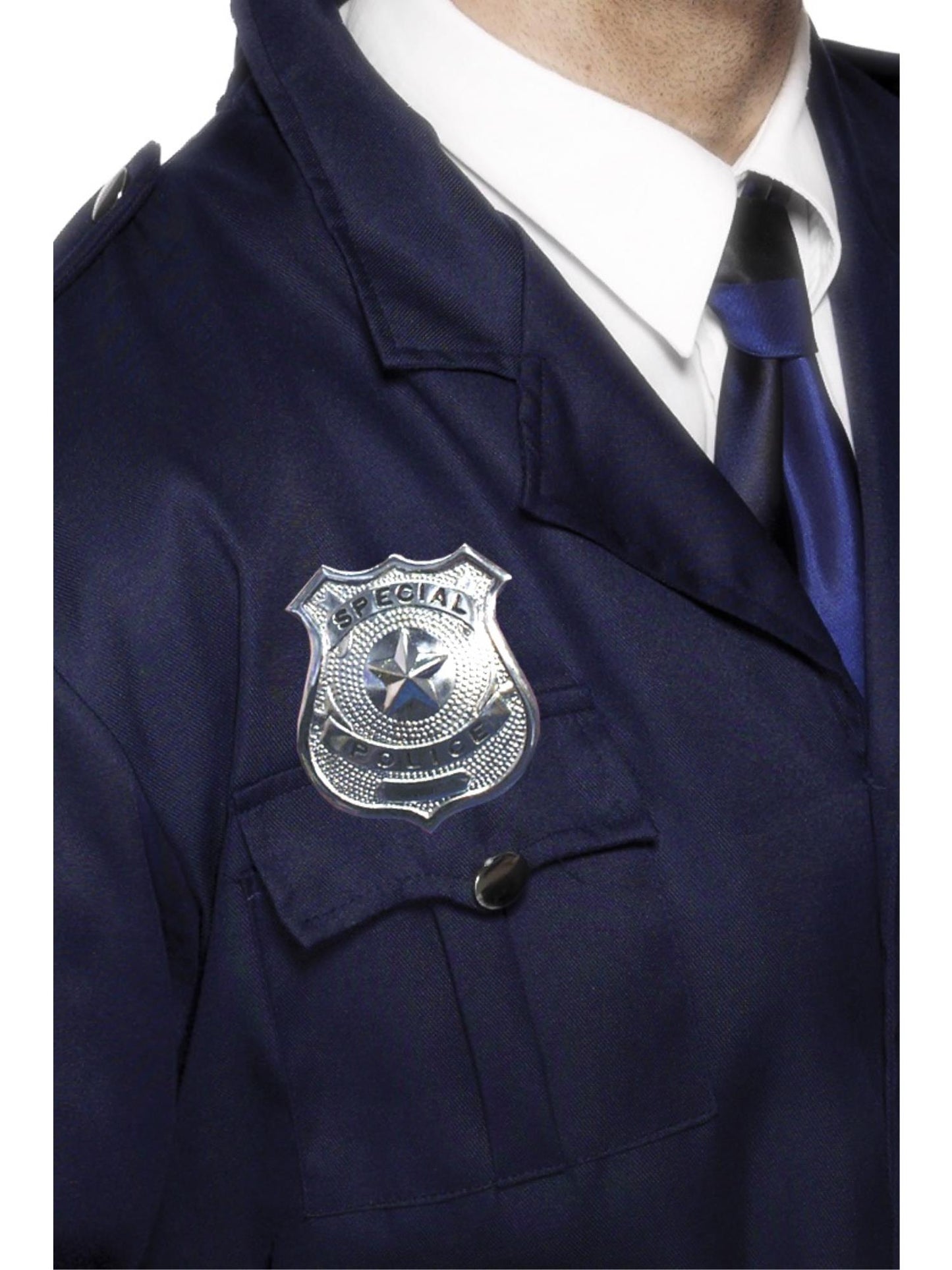Smiffys COPS&ROBS Metal Police Badge, Silver AC für Unisex