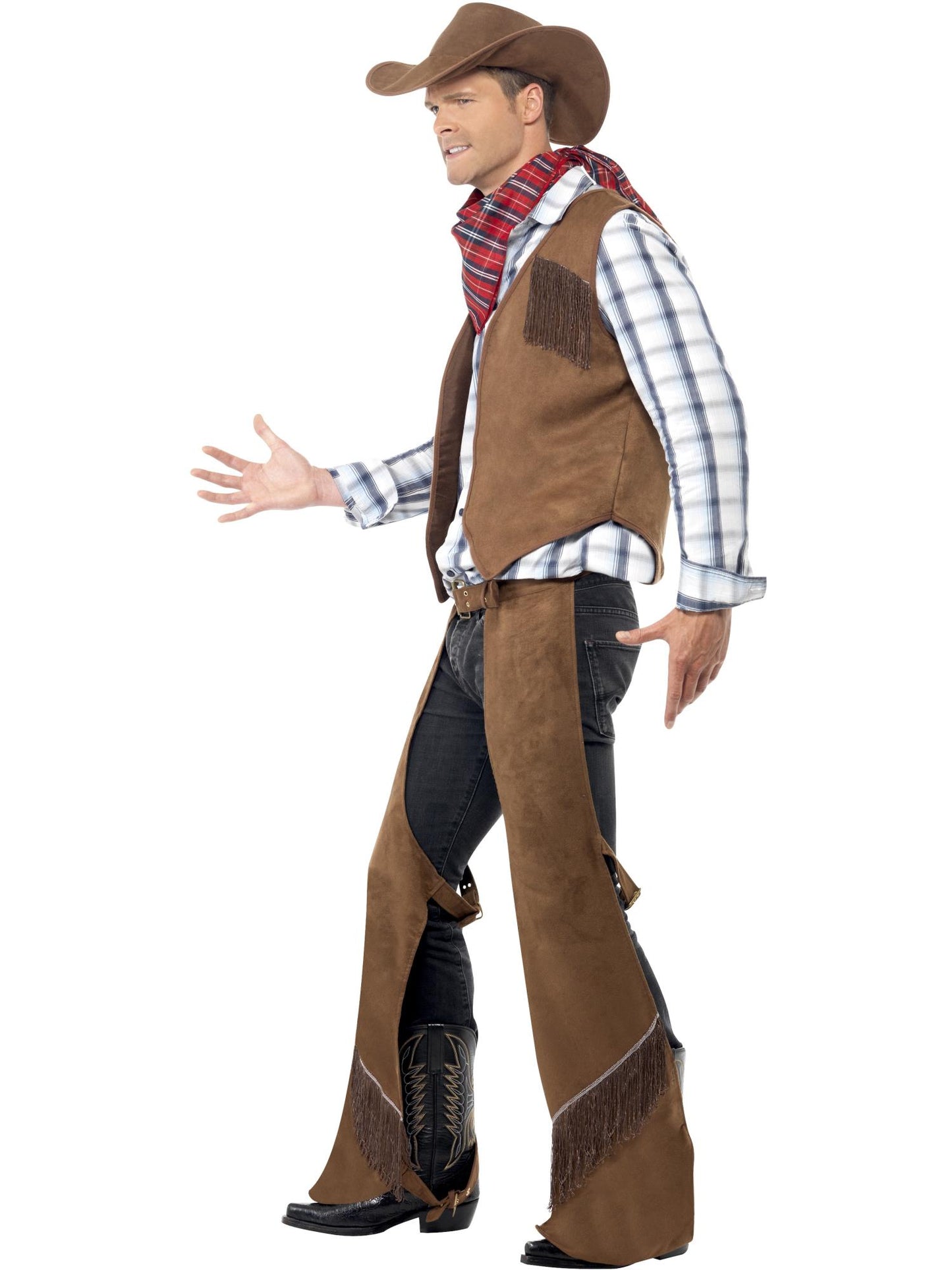 Smiffys COWBOYGIRL Fringe Cowboy Costume, Brown CS für Unisex