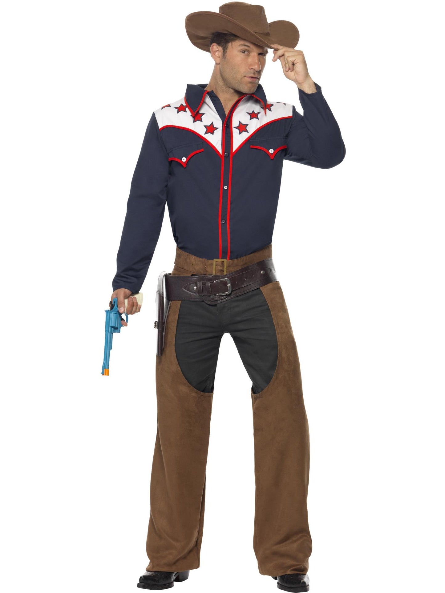 Smiffys COWBOYGIRL Rodeo Cowboy Costume, Blue CS für Unisex