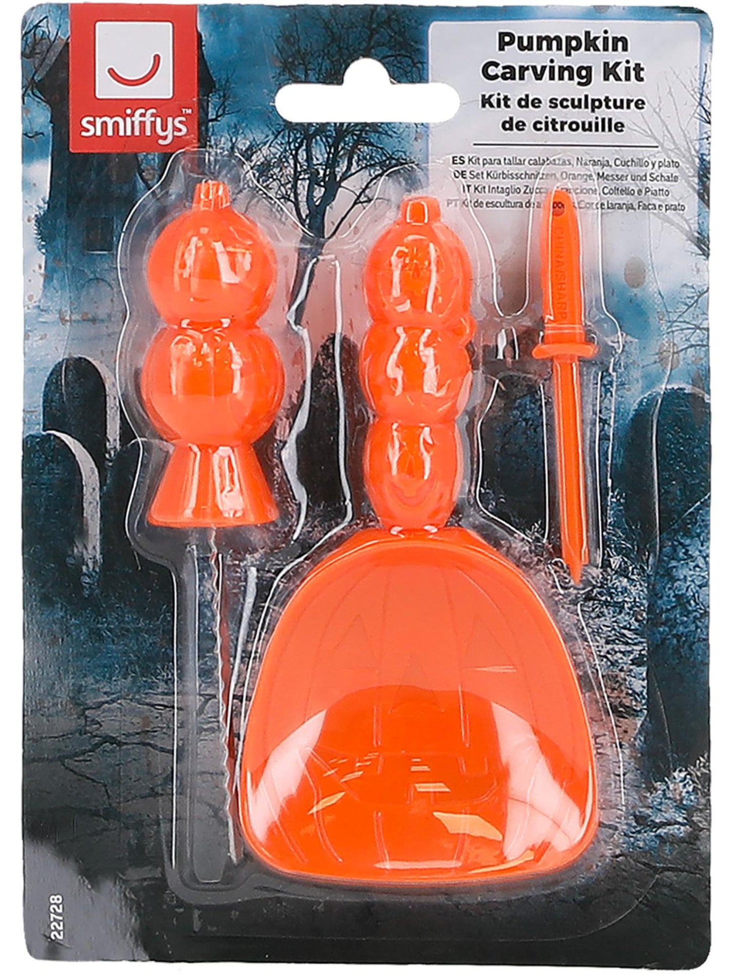 Smiffys HALLACESSO Pumpkin Carving Kit, Orange PG für Unisex