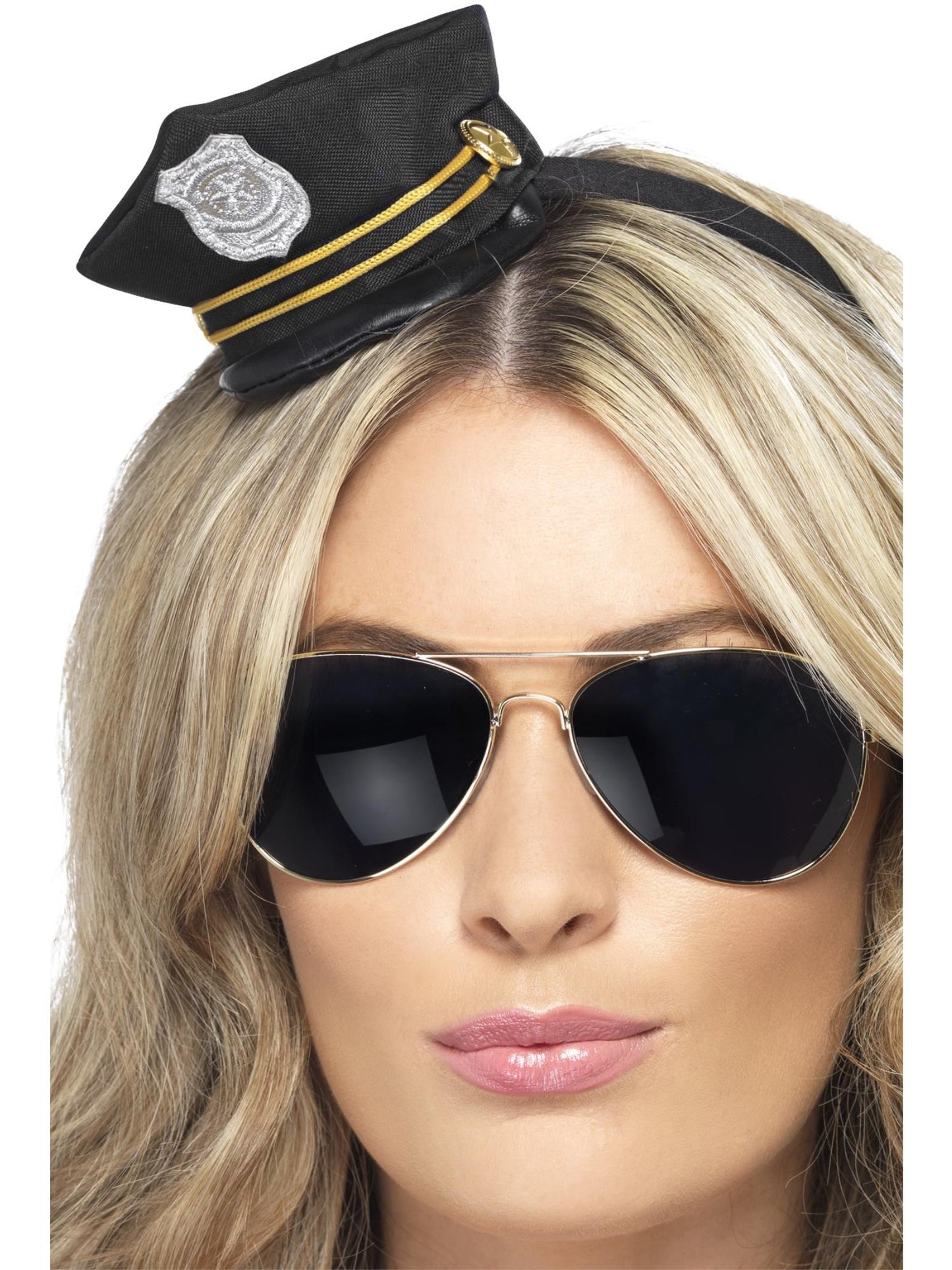 Smiffys COPS&ROBS Mini Cop Hat, Black für Damen