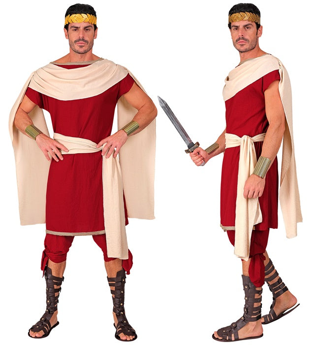 Römer Kostüm Set mit Tunika, Hose, Gürtel und Schärpe für Fasnacht