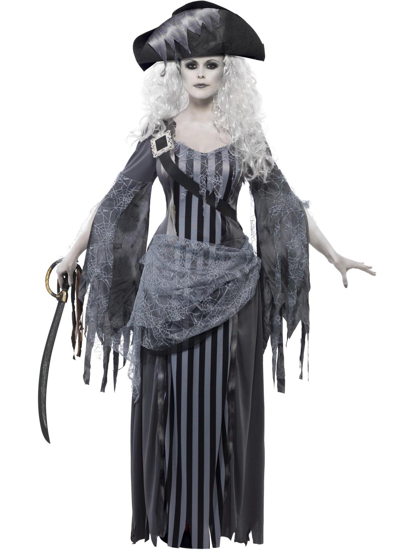 Smiffys GHOSTMUM Deluxe Ghost Ship Princess Costume, Grey CS für Damen