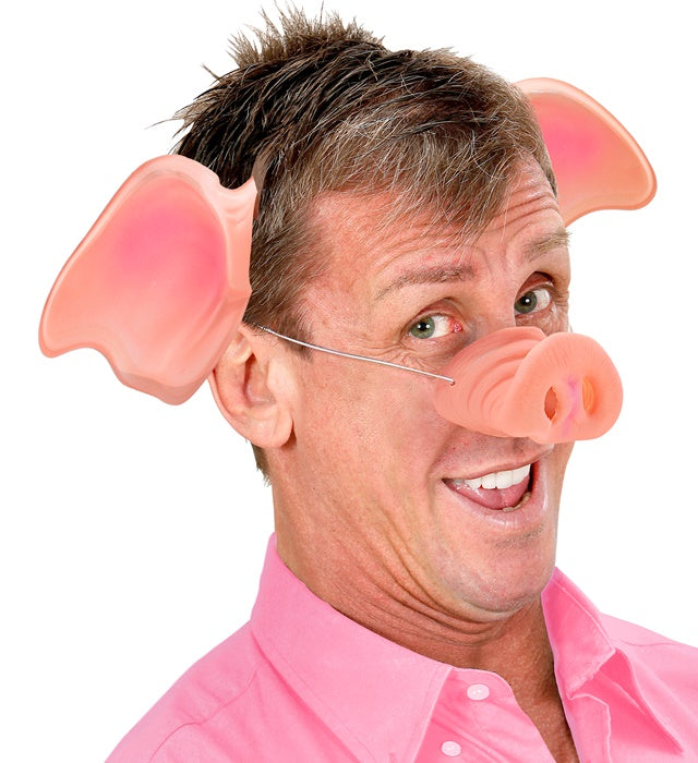 Schweinsohren Accessoire für Fasnacht und Karneval auf hellem Hintergrund