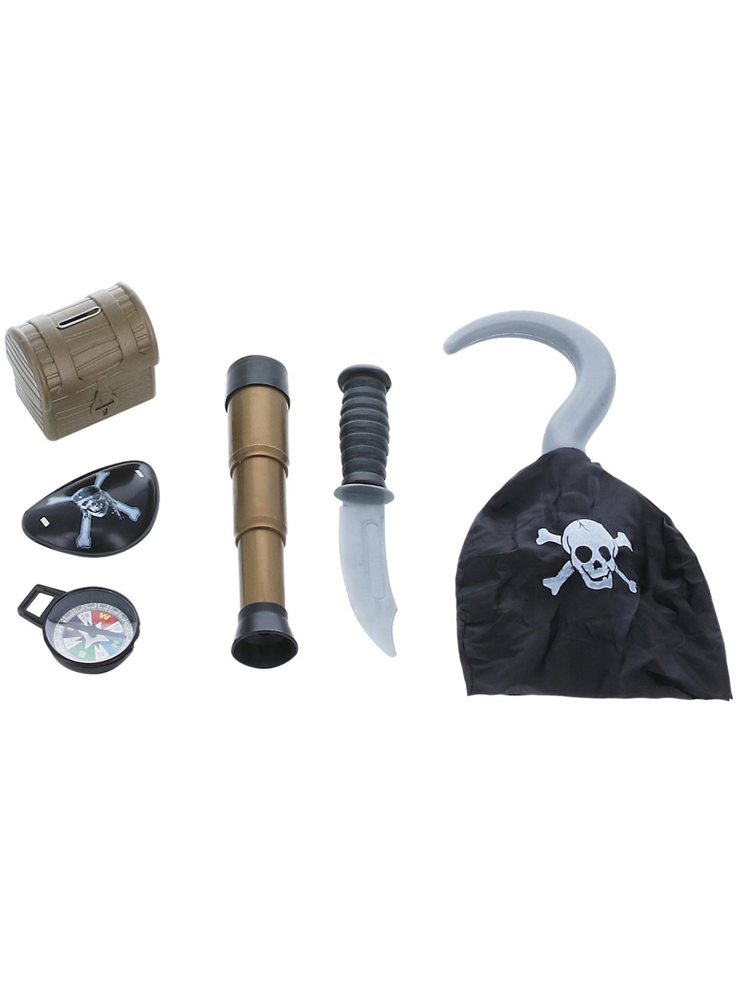 Smiffys Pirate Set with Compass, Brown AC für Unisex