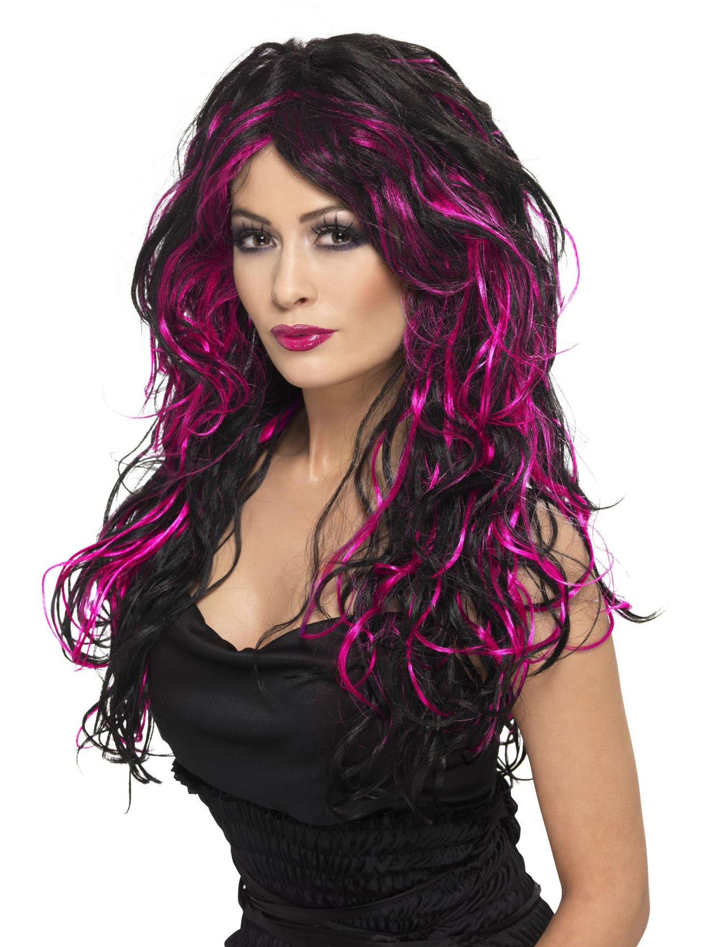 Smiffys Gothic Bride Wig, Purple für Damen