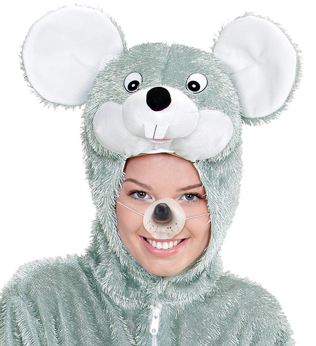 Realistische Mäusennase als Kostümzubehör für Fasnacht und Karneval
