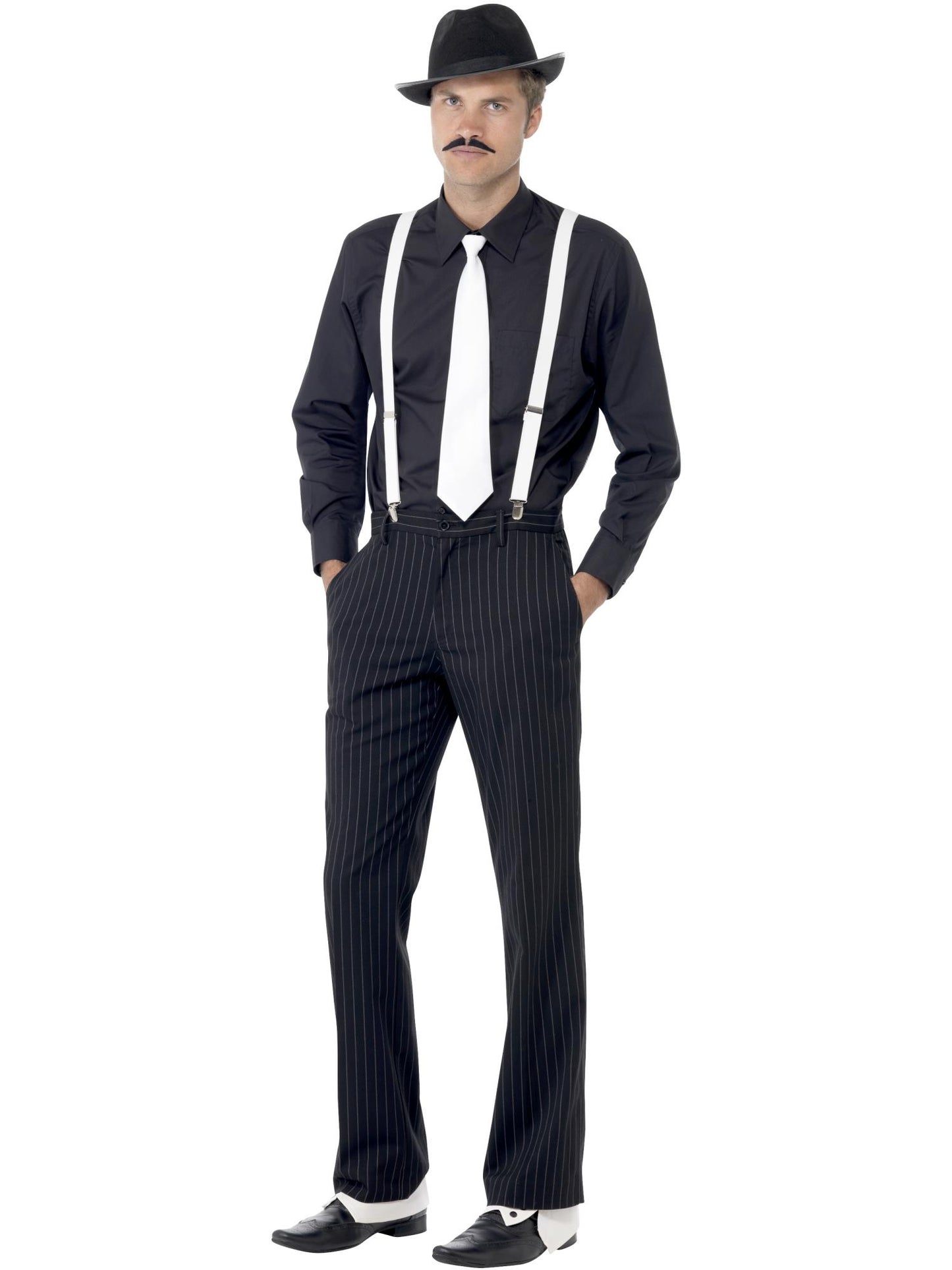 Smiffys Gangster Instant Kit, Black & White für Herren
