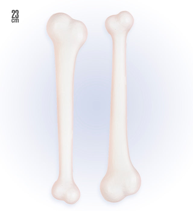 Set aus zwei dekorativen Knochen 23 cm für Fasnacht und Halloween