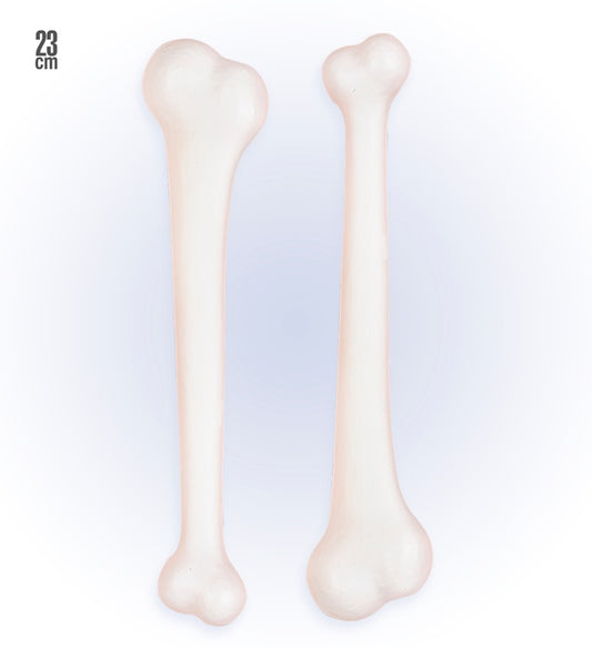 Set aus zwei dekorativen Knochen 23 cm für Fasnacht und Halloween