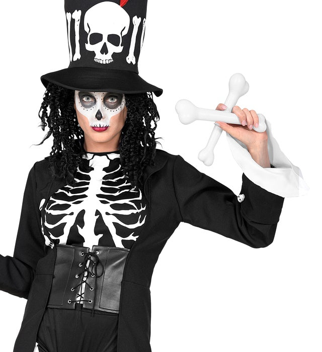 Set aus zwei dekorativen Knochen 23 cm für Fasnacht und Halloween