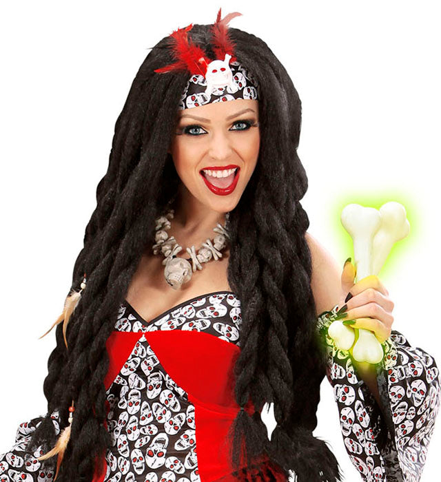Set mit 2 leuchtenden Knochen 23 cm für Halloween und Fasnacht