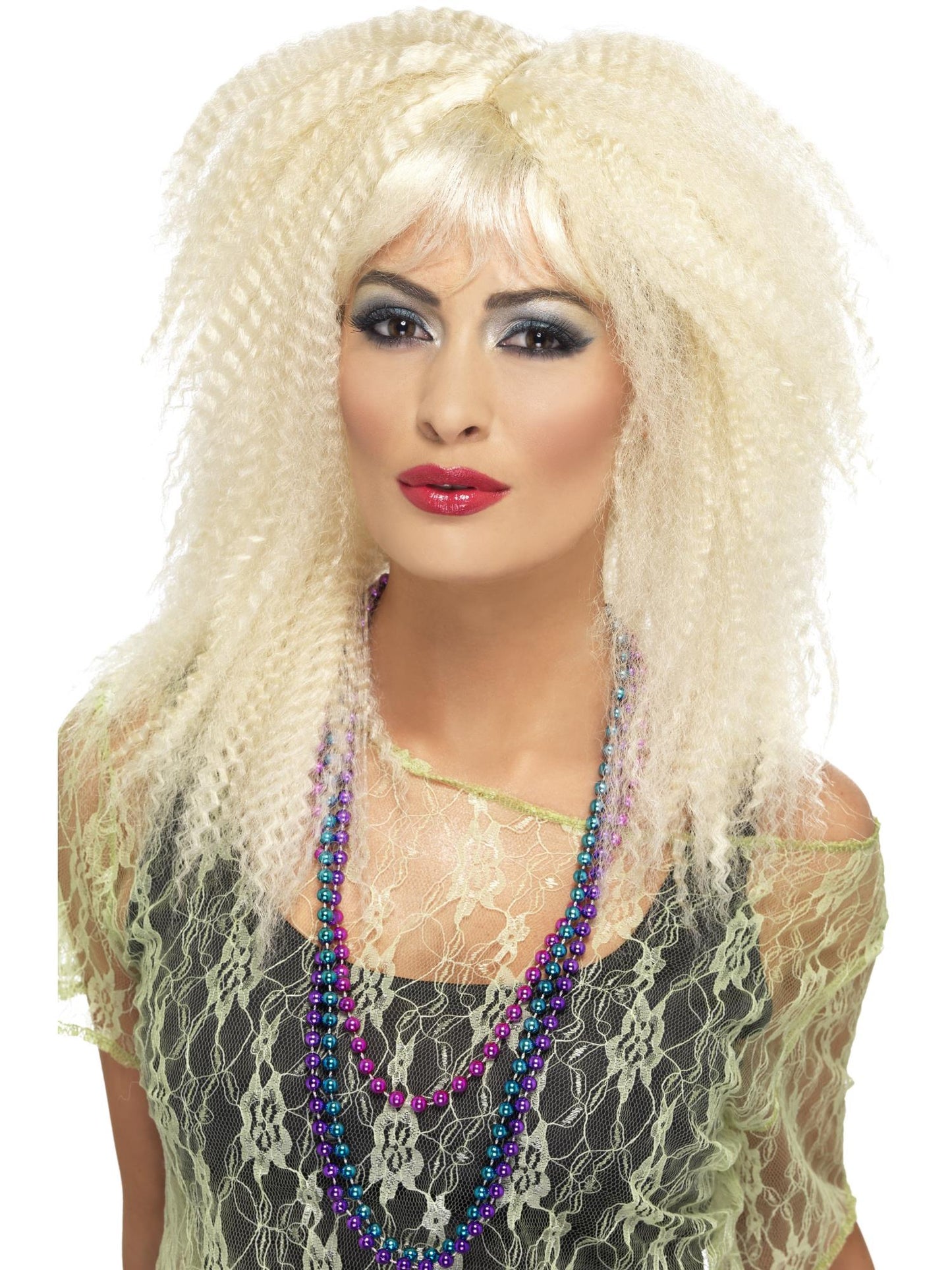 Smiffys 1980S 80s Trademark Crimp Wig, Blonde für Damen