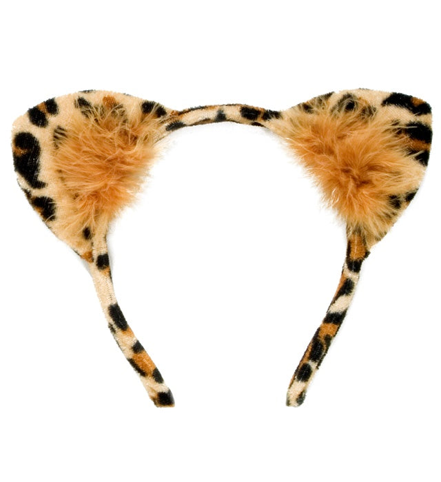 Leoparden Ohren aus Samt als Fasnacht Kostümzubehör