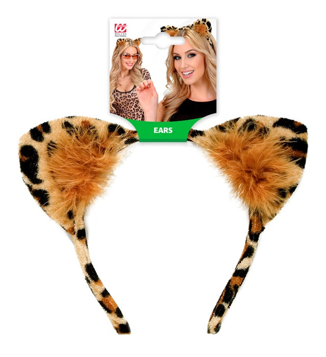 Leoparden Ohren aus Samt als Fasnacht Kostümzubehör