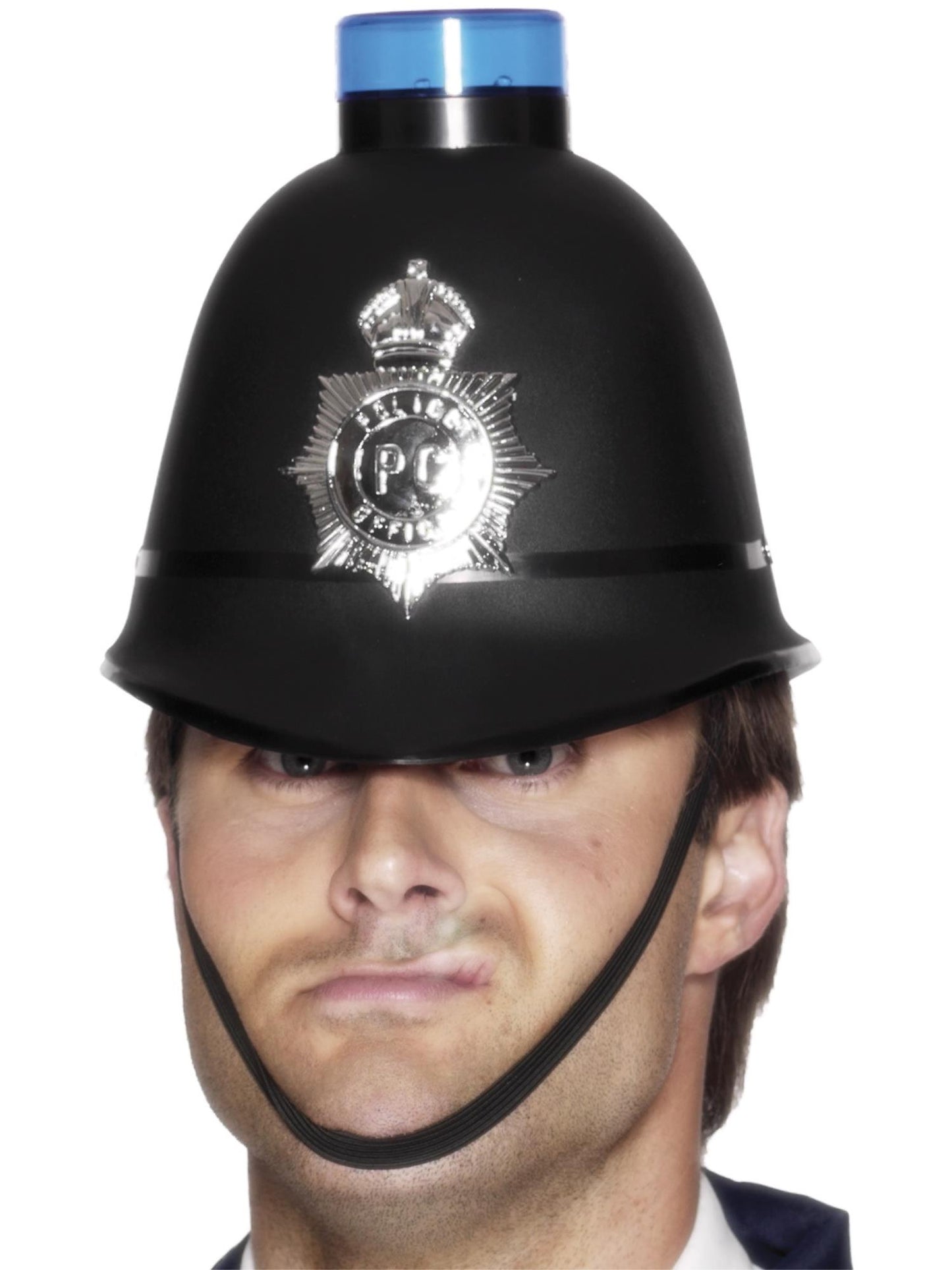 Smiffys COPS&ROBS Police Helmet with Flashing Siren Light, Black HA für Herren