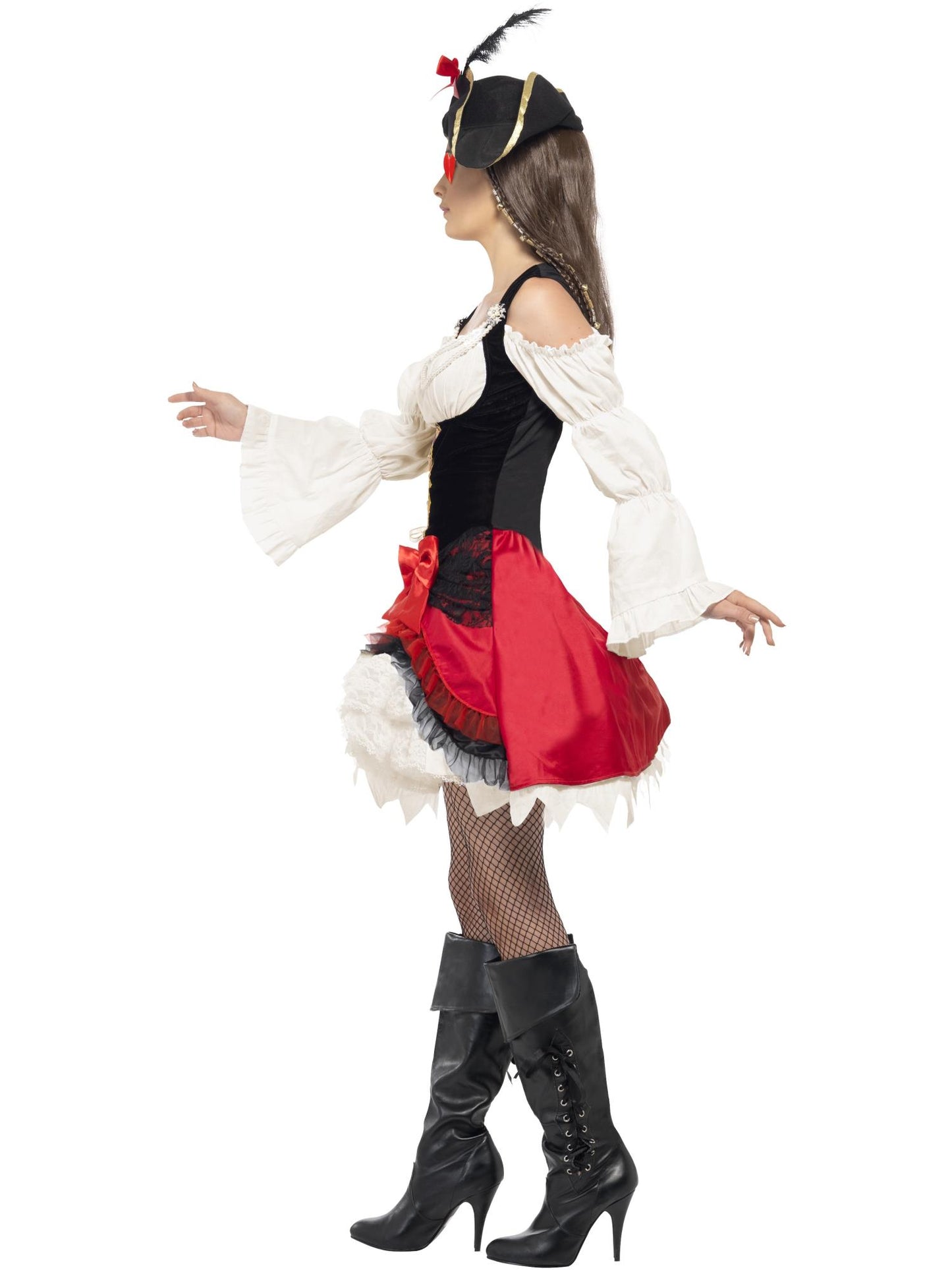 Smiffys Glamorous Lady Pirate Costume, Red CS für Damen