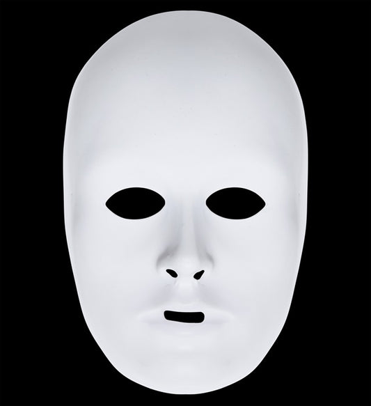 Unisex Halbmaske aus Kunststoff zum Bemalen und kreativen Gestalten
