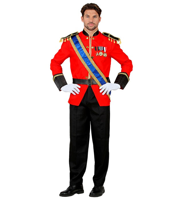 Kostüm Königlicher Prinz mit Jackett, Schärpe, Hose, Gürtel und Handschuhen