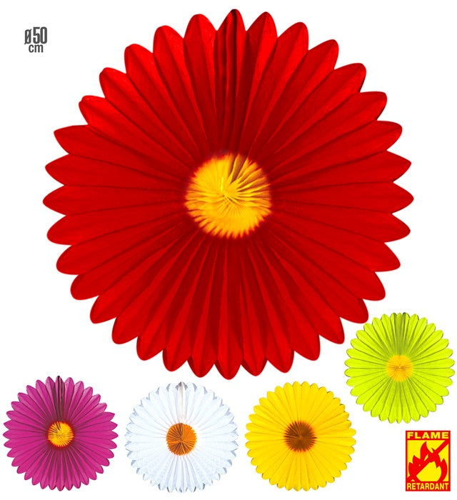 Gänseblümchen Rosette Ø 50 cm in verschiedenen Farben als Fasnachtsdekoration