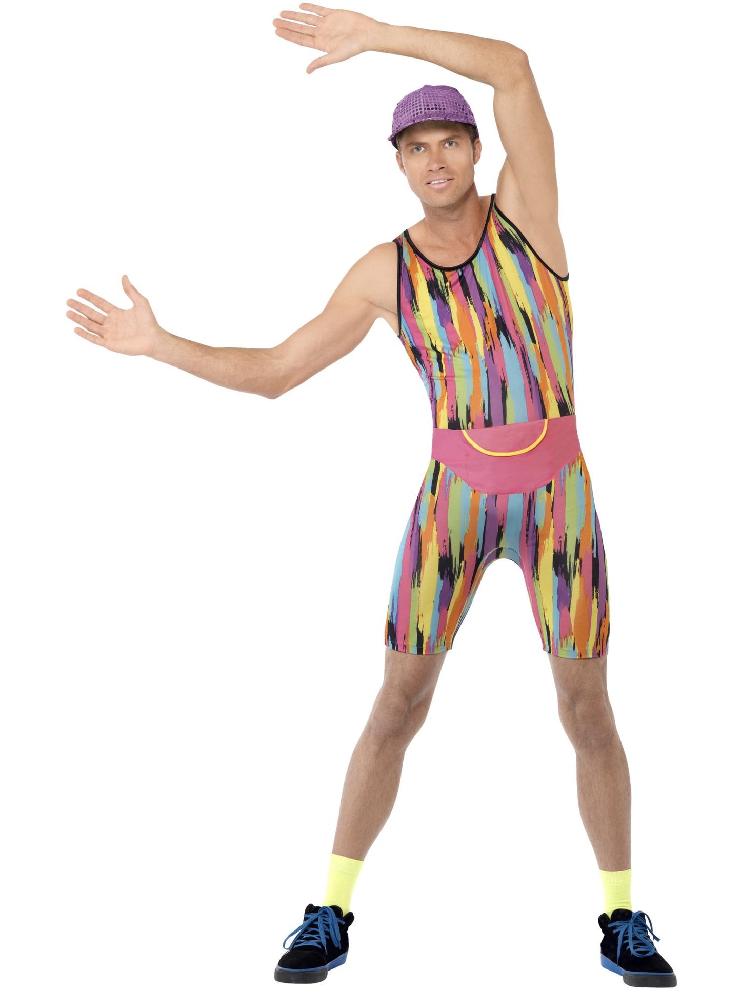 Smiffys 1990S Aerobics Instructor Costume, Multi-Coloured für Herren