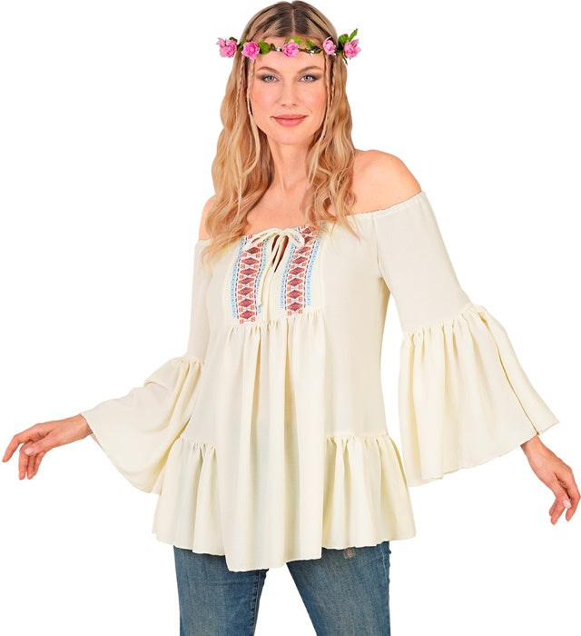 Hippie- und Bauernmadl Bluse in traditionellem Design für Fasnacht-Kostüme