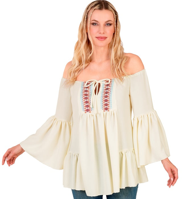 Hippie- und Bauernmadl Bluse in traditionellem Design für Fasnacht-Kostüme